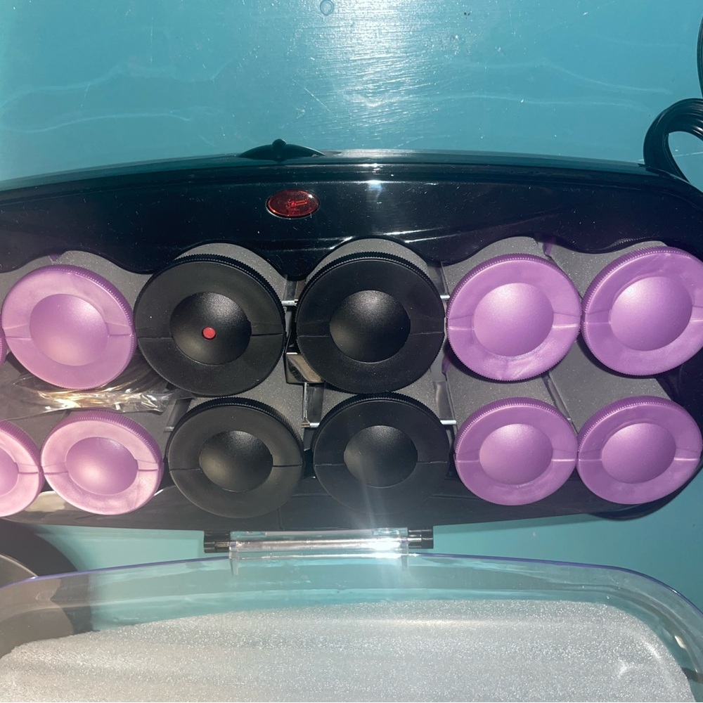 Purple and Black Hair Rollers